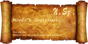 Novák Szalviusz névjegykártya